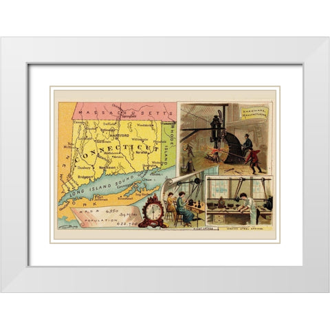 Connecticut White Modern Wood Framed Art Print with Double Matting by Arbuckle Brothers