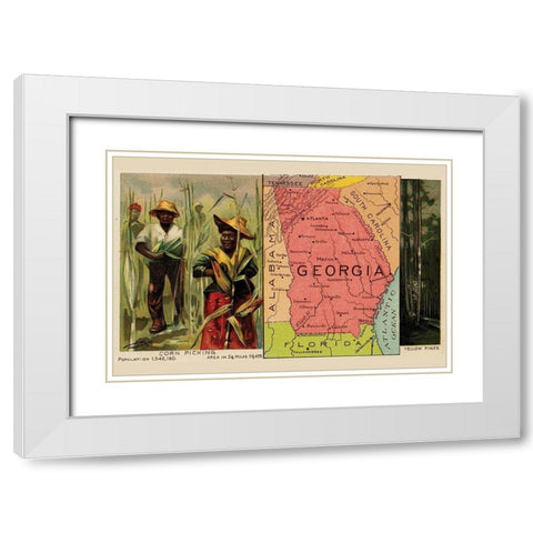 Georgia White Modern Wood Framed Art Print with Double Matting by Arbuckle Brothers