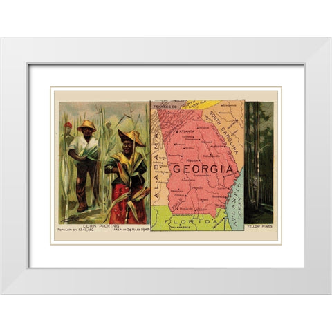 Georgia White Modern Wood Framed Art Print with Double Matting by Arbuckle Brothers