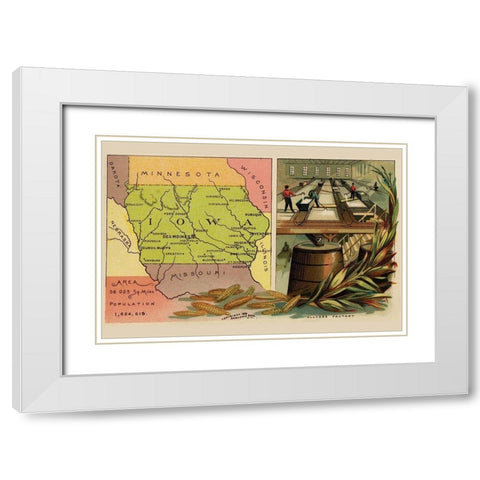 Iowa White Modern Wood Framed Art Print with Double Matting by Arbuckle Brothers