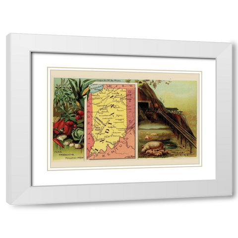 Indiana White Modern Wood Framed Art Print with Double Matting by Arbuckle Brothers