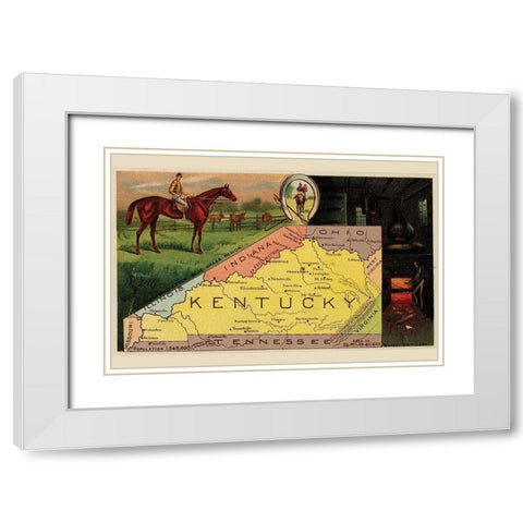 Kentucky White Modern Wood Framed Art Print with Double Matting by Arbuckle Brothers