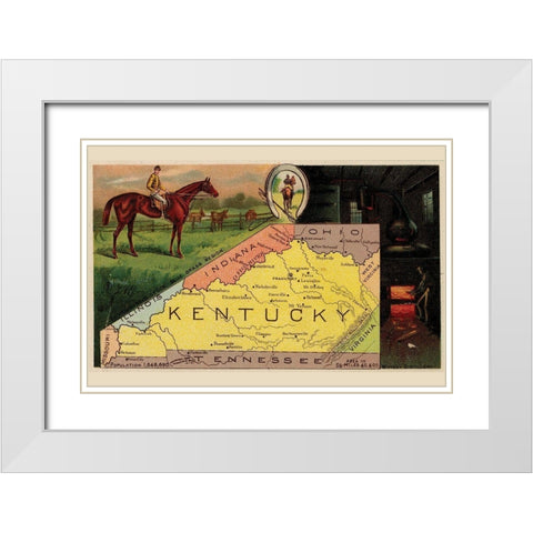 Kentucky White Modern Wood Framed Art Print with Double Matting by Arbuckle Brothers