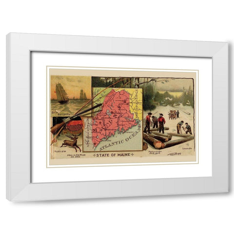Maine White Modern Wood Framed Art Print with Double Matting by Arbuckle Brothers