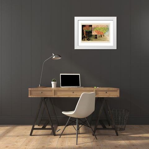 North Carolina White Modern Wood Framed Art Print with Double Matting by Arbuckle Brothers