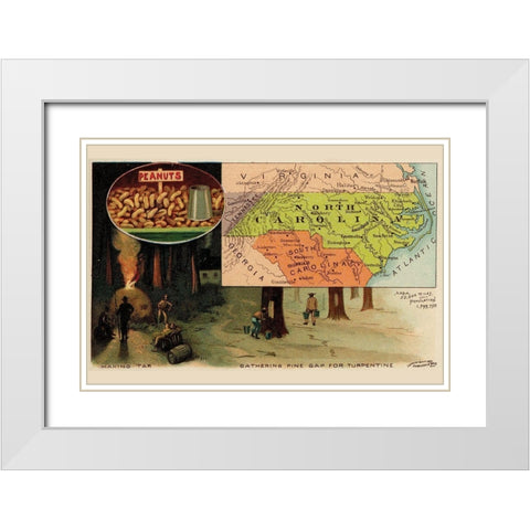 North Carolina White Modern Wood Framed Art Print with Double Matting by Arbuckle Brothers