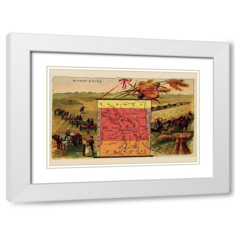 North Dakota White Modern Wood Framed Art Print with Double Matting by Arbuckle Brothers