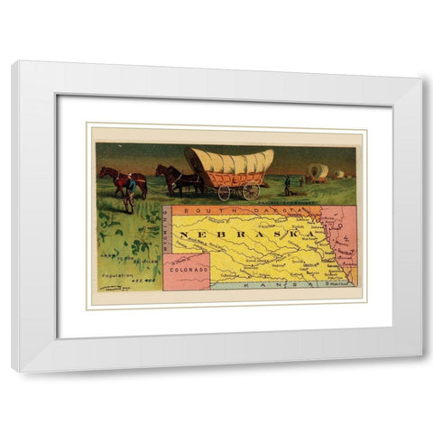 Nebraska White Modern Wood Framed Art Print with Double Matting by Arbuckle Brothers