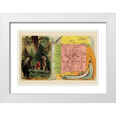 New Mexico White Modern Wood Framed Art Print with Double Matting by Arbuckle Brothers