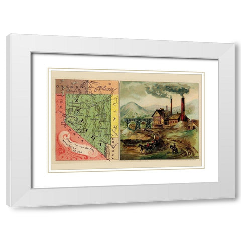 Nevada White Modern Wood Framed Art Print with Double Matting by Arbuckle Brothers