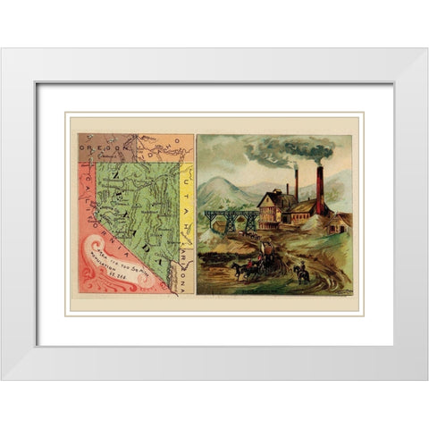 Nevada White Modern Wood Framed Art Print with Double Matting by Arbuckle Brothers