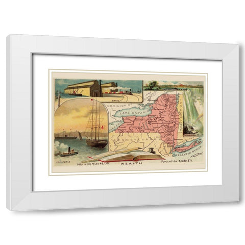 New York White Modern Wood Framed Art Print with Double Matting by Arbuckle Brothers