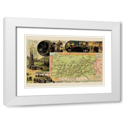 Pennsylvania White Modern Wood Framed Art Print with Double Matting by Arbuckle Brothers