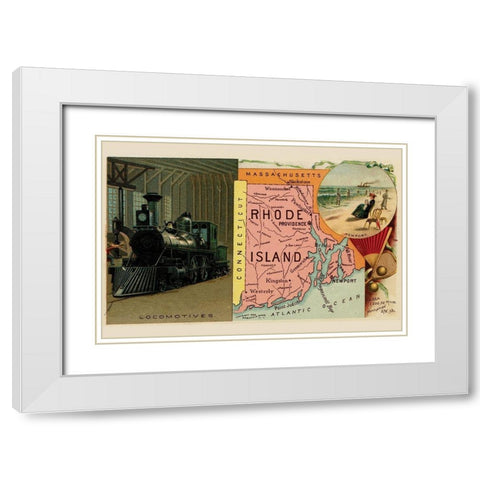 Rhode Island White Modern Wood Framed Art Print with Double Matting by Arbuckle Brothers