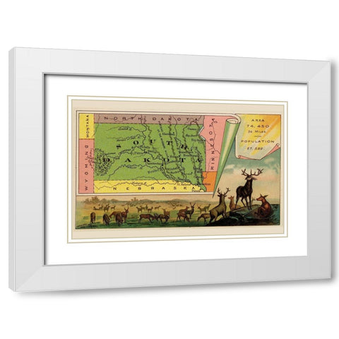 South Dakota White Modern Wood Framed Art Print with Double Matting by Arbuckle Brothers