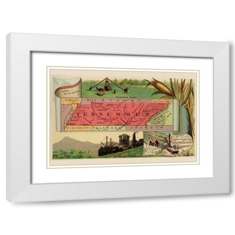 Tennessee White Modern Wood Framed Art Print with Double Matting by Arbuckle Brothers