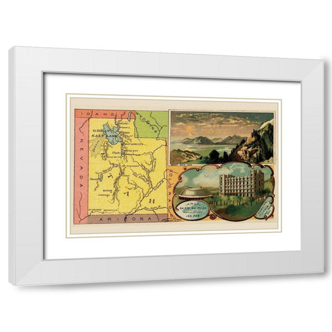 Utah White Modern Wood Framed Art Print with Double Matting by Arbuckle Brothers