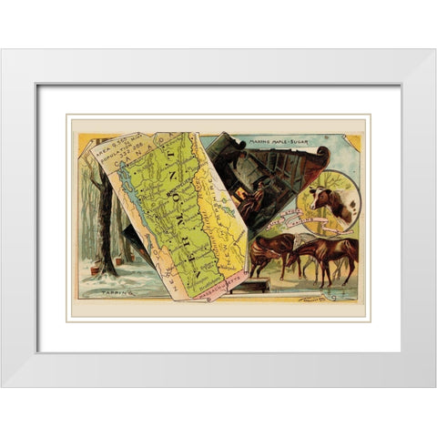 Vermont White Modern Wood Framed Art Print with Double Matting by Arbuckle Brothers