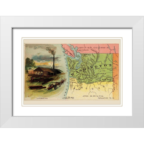 Washington White Modern Wood Framed Art Print with Double Matting by Arbuckle Brothers