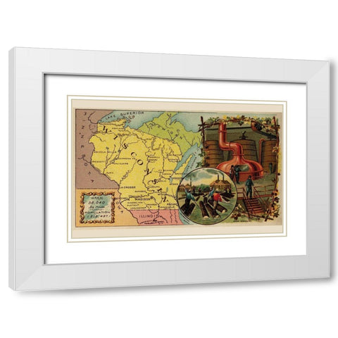 Wisconsin White Modern Wood Framed Art Print with Double Matting by Arbuckle Brothers