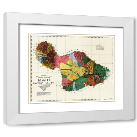 Maui Hawaiian islands White Modern Wood Framed Art Print with Double Matting by Dodge, F S