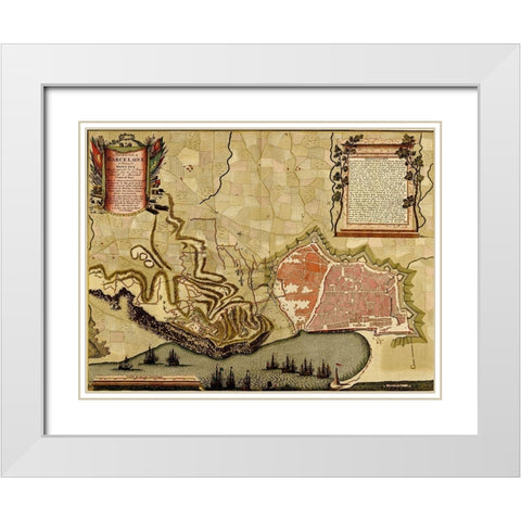 City Plan Paris 1700 White Modern Wood Framed Art Print with Double Matting by Beeck, Anna