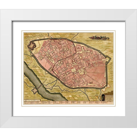 Cuneum or Cuneoin Italy 1700 White Modern Wood Framed Art Print with Double Matting by Beeck, Anna