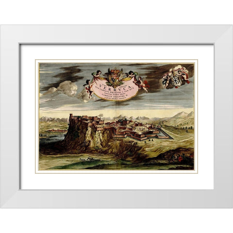 Turin or Torino and Its Envisons 1700 White Modern Wood Framed Art Print with Double Matting by Beeck, Anna