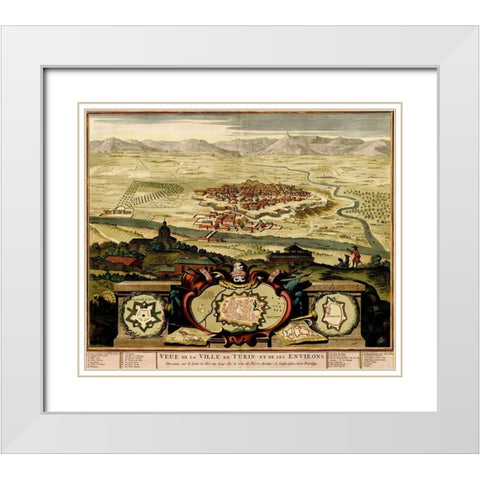 Ivrea Near Turin 1700 White Modern Wood Framed Art Print with Double Matting by Beeck, Anna