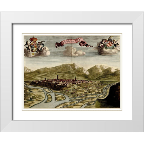 Battlements at Milan 1700 White Modern Wood Framed Art Print with Double Matting by Beeck, Anna