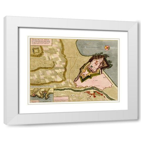 Gibraltar 1700 White Modern Wood Framed Art Print with Double Matting by Beeck, Anna