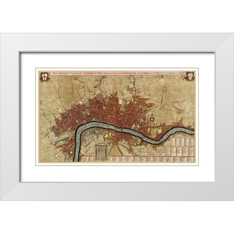 Dunkirk Dunquerque Defenses 1700 White Modern Wood Framed Art Print with Double Matting by Beeck, Anna