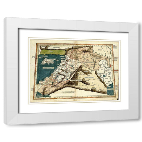 Cyprus Syria Babylonia and Judea White Modern Wood Framed Art Print with Double Matting by Ptolemy