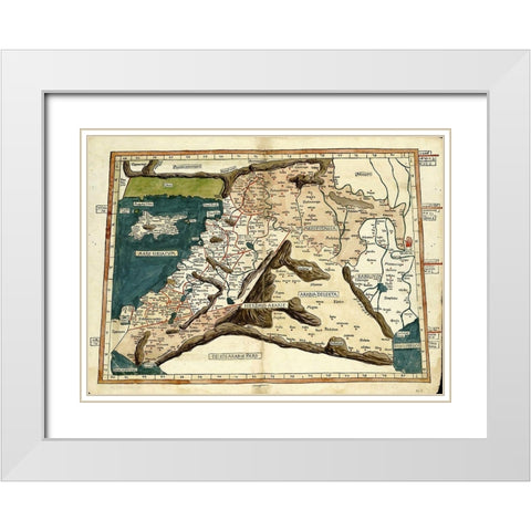 Cyprus Syria Babylonia and Judea White Modern Wood Framed Art Print with Double Matting by Ptolemy