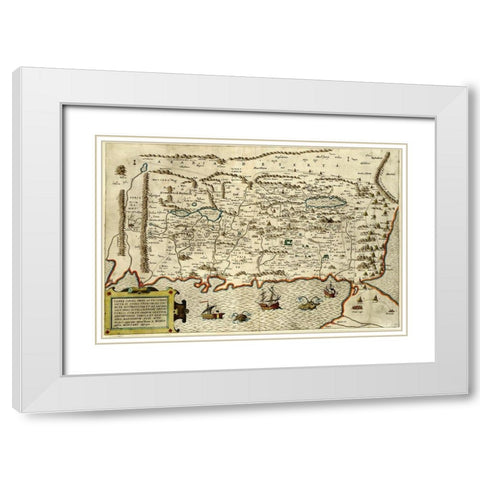 Cannan and The Land of Israel White Modern Wood Framed Art Print with Double Matting by Montano, Benito Arias
