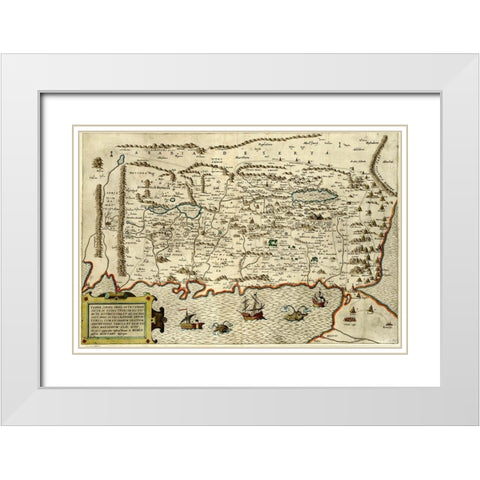 Cannan and The Land of Israel White Modern Wood Framed Art Print with Double Matting by Montano, Benito Arias