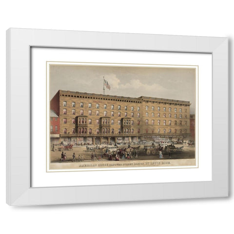 American House Hotel Hanover Street White Modern Wood Framed Art Print with Double Matting by Rice, Lewis