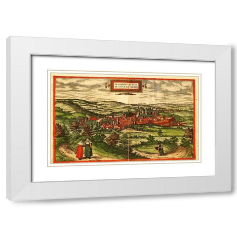 Blamont White Modern Wood Framed Art Print with Double Matting by Hogenberg, Braun