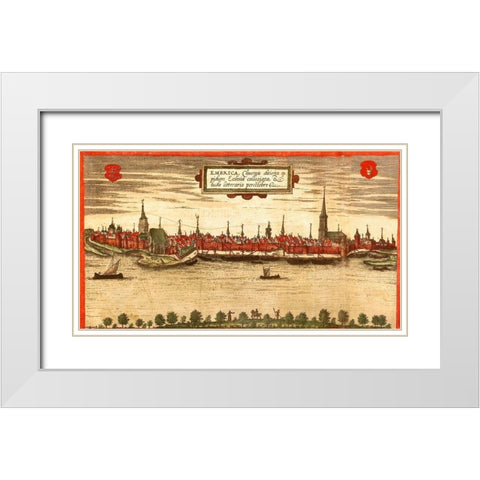 Emmerich Embrica White Modern Wood Framed Art Print with Double Matting by Hogenberg, Braun