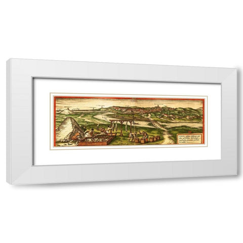Conil de la Frontera White Modern Wood Framed Art Print with Double Matting by Hogenberg, Braun