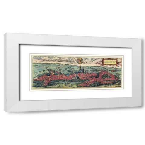 Eisleben in Saxony White Modern Wood Framed Art Print with Double Matting by Hogenberg, Braun