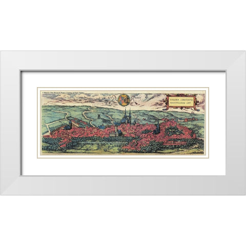 Eisleben in Saxony White Modern Wood Framed Art Print with Double Matting by Hogenberg, Braun