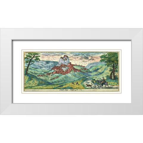 Ardales Spain White Modern Wood Framed Art Print with Double Matting by Hogenberg, Braun