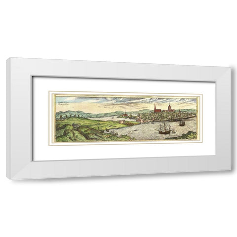 Stockholm Sweden White Modern Wood Framed Art Print with Double Matting by Hogenberg, Braun