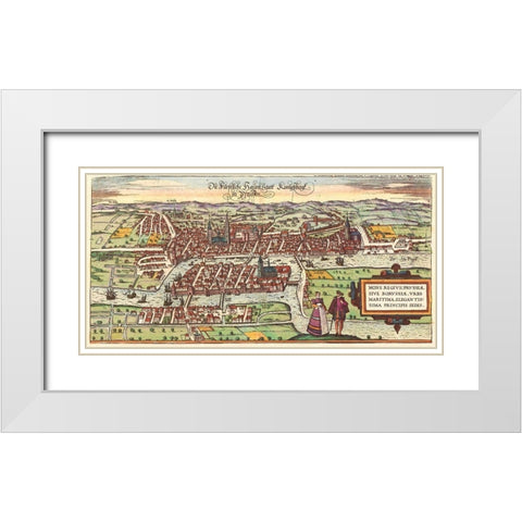 Kaliningrad Russia White Modern Wood Framed Art Print with Double Matting by Hogenberg, Braun