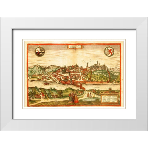 Meissen Germany White Modern Wood Framed Art Print with Double Matting by Hogenberg, Braun