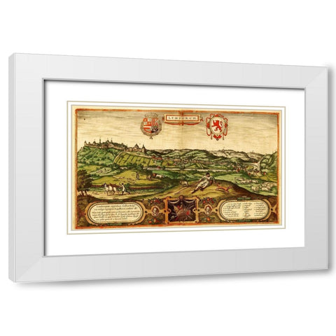 Limbourg Netherlands White Modern Wood Framed Art Print with Double Matting by Hogenberg, Braun