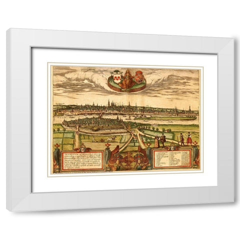 Maastricht Netherlands Holland White Modern Wood Framed Art Print with Double Matting by Hogenberg, Braun