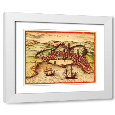 Safi Morocco White Modern Wood Framed Art Print with Double Matting by Hogenberg, Braun