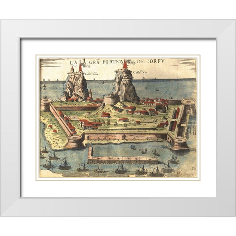 Corfu Greece White Modern Wood Framed Art Print with Double Matting by Pinargenti